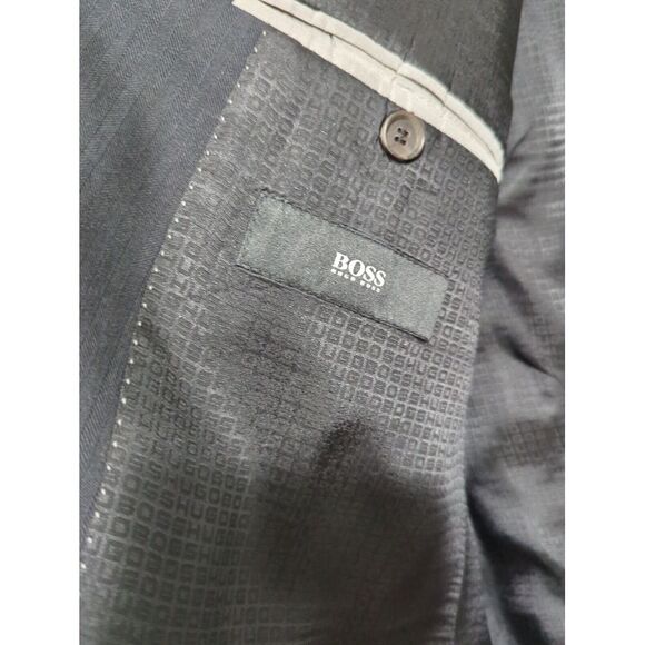 Hugo Boss Mens Pasini 2 Movie 2 Button Blazer Black Double‎ Vented Size 42R - Picture 4 of 13